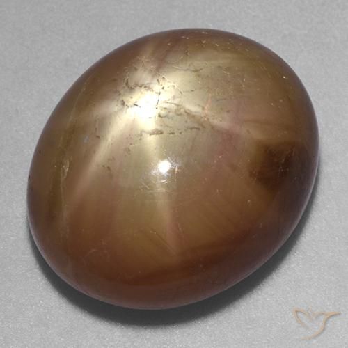22.2 ct Yellow Star Sapphire, 17.3 x 14.5 mm Oval Cut From Madagascar, Photo A