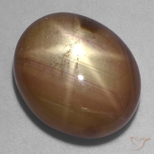 22.20 ct Golden Star Sapphire Stone, Natural Star Sapphire in Oval Cabochon Shape for Sale