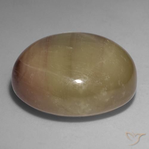 Star Sapphire Gemstone in 20.7 x 17.4 mm Size for Sale, Star Sapphire Stone in Orangish Gold Color