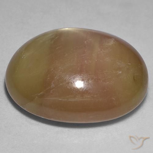 Star Sapphire Gemstone in 19.8 x 16.9 mm Size for Sale, Star Sapphire Stone in Orangish Gold Color