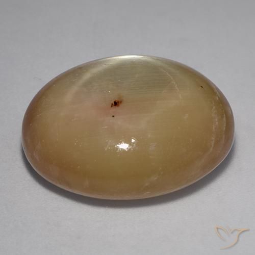 Star Sapphire Gemstone in 20.6 x 17.6 mm Size for Sale, Star Sapphire Stone in Orangish Gold Color