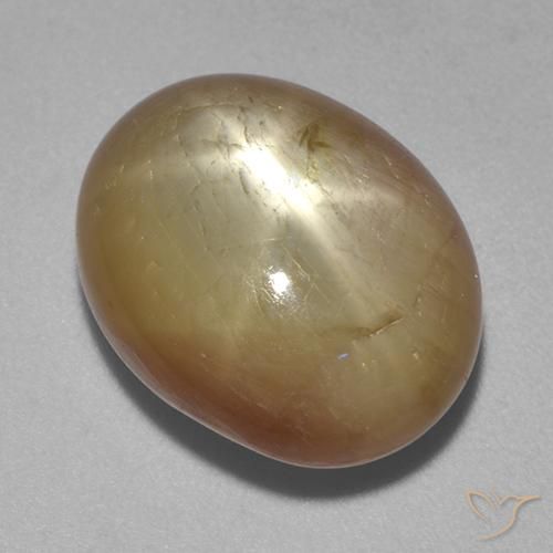 16.13 ct Golden Star Sapphire Stone, Natural Star Sapphire in Oval Cabochon Shape for Sale