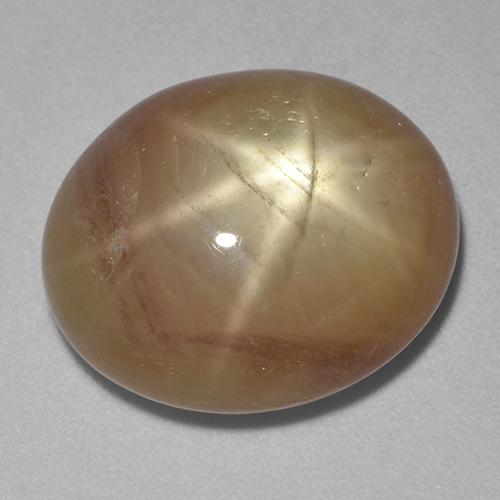 21.51 ct Golden Star Sapphire Stone, Natural Star Sapphire in Oval Cabochon Shape for Sale