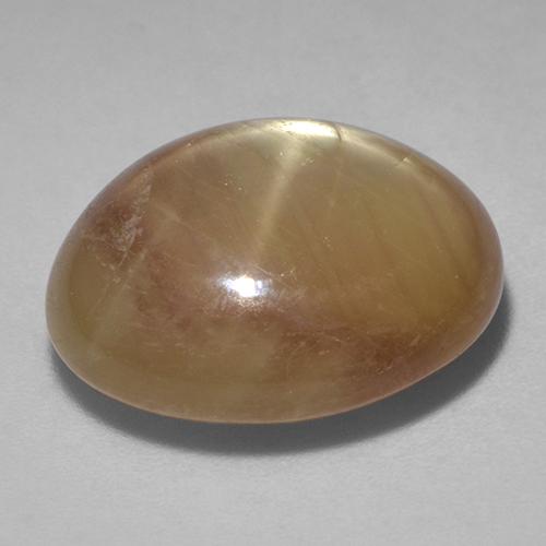 Star Sapphire Gemstone in 17.5 x 14.7 mm Size for Sale, Star Sapphire Stone in Orangish Gold Color