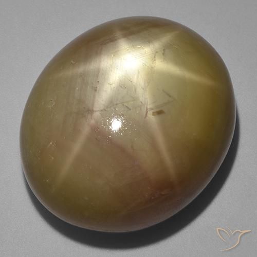 141.00 ct Golden Star Sapphire Stone, Natural Star Sapphire in Oval Cabochon Shape for Sale