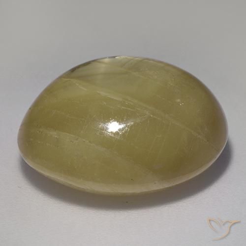 Star Sapphire Gemstone in 18.6 x 16.2 mm Size for Sale, Star Sapphire Stone in Golden Yellow Color