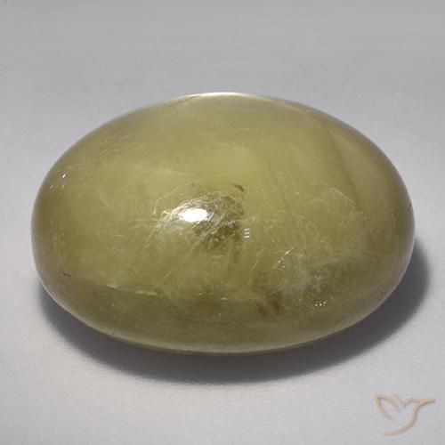 Star Sapphire Gemstone in 19.6 x 16.9 mm Size for Sale, Star Sapphire Stone in Neutral Yellow Color