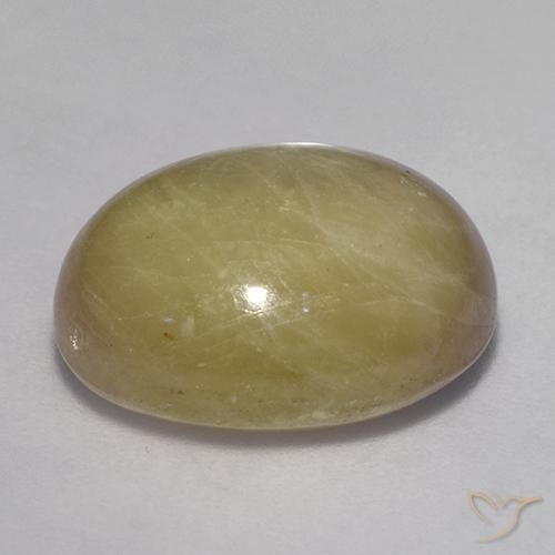 Star Sapphire Gemstone in 15.7 x 12.6 mm Size for Sale, Star Sapphire Stone in Golden Yellow Color