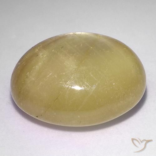 Star Sapphire Gemstone in 19.7 x 16.8 mm Size for Sale, Star Sapphire Stone in Medium Yellow Color