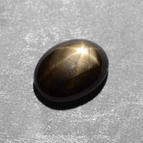 1.12 ct Black Star Sapphire Stone, Natural Star Sapphire in Oval Cabochon Shape for Sale