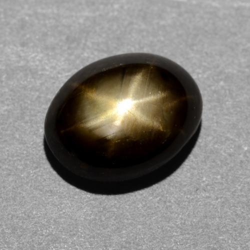 Черный Звездчатый Сапфир Камень - 1.5ct Овал Кабошон (ID: 537938)