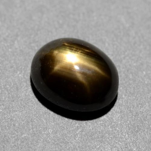 1.31 ct Black Star Sapphire Stone, Natural Star Sapphire in Oval Cabochon Shape for Sale
