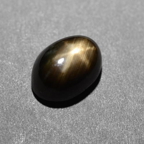 1.45 ct Black Star Sapphire Stone, Natural Star Sapphire in Oval Cabochon Shape for Sale