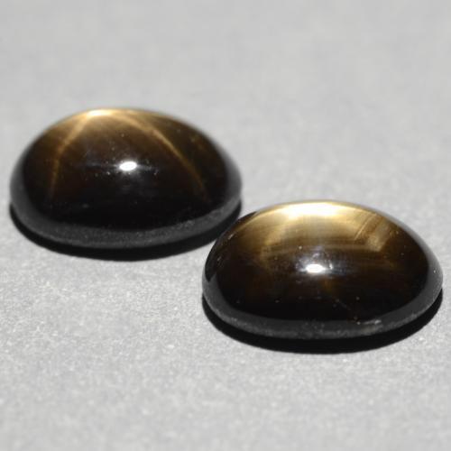 Star Sapphire Gemstones in 7.3 x 5.6 mm Size for Sale, Star Sapphire Stones in Black Color