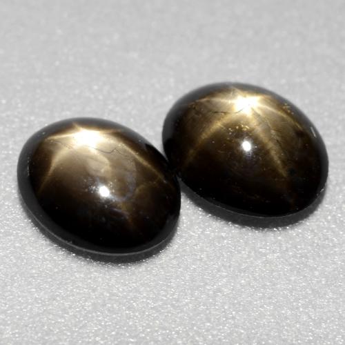 Черный Звездчатый Сапфир Камень - 1.2ct Овал Кабошон (ID: 538317)