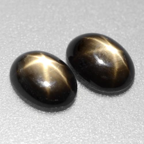 1.81 ctw Black Star Sapphire Gemstones, Star Sapphire Gems in Oval Cabochon Shape for Sale.