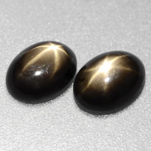 1.81 ctw Black Star Sapphire Stones, Natural Star Sapphire in Oval Cabochon Shape for Sale