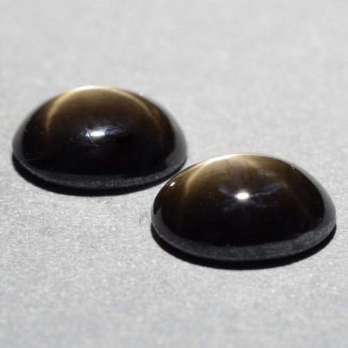 Star Sapphire Gemstones in 7 x 5 mm (calibrated) Size for Sale, Star Sapphire Stones in Black Color