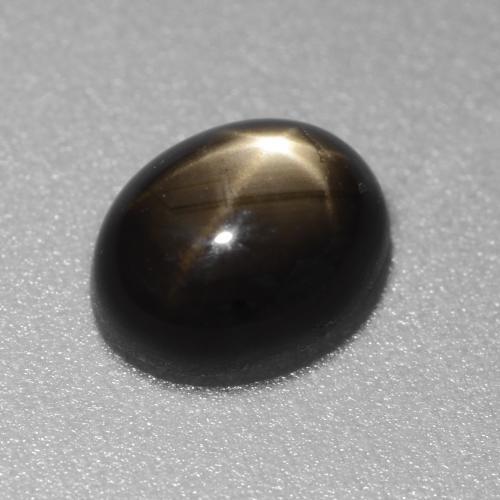 1.49 ct Black Star Sapphire Stone, Natural Star Sapphire in Oval Cabochon Shape for Sale