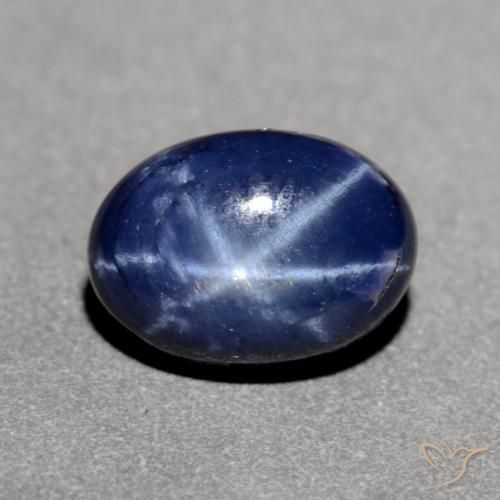 1.23 ct Blue Star Sapphire Stone, Natural Star Sapphire in Oval Cabochon Shape for Sale