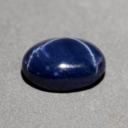 Star Sapphire Gemstone in 6.9 x 4.6 mm Size for Sale, Star Sapphire Stone in Deep Blue Color