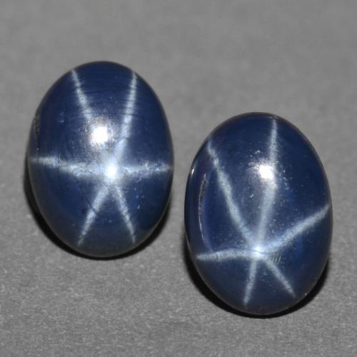Dark Blue Star Sapphire Gem - 1.2ct Oval Cabochon (ID: 551355)
