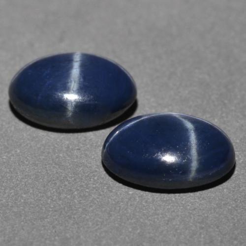 Star Sapphire Gemstones in 7.2 x 5.2 mm Size for Sale, Star Sapphire Stones in Dark Blue Color