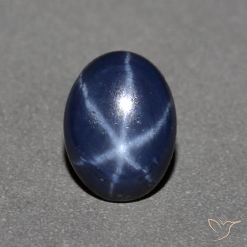 0,92 ct ovaler Sternsaphir aus Madagaskar, Größe: 6,9 x 5,3mm, Reinheit: Opaque, Garantiert echter Edelstein, 1 Stück Sternsaphir in Dämmerungsblau Farbe, Mohs-Härte von 9 Geeignet für den täglichen Gebrauch im Schmuck, Photo A