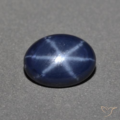 0.92 ct Blue Star Sapphire Stone, Natural Star Sapphire in Oval Cabochon Shape for Sale