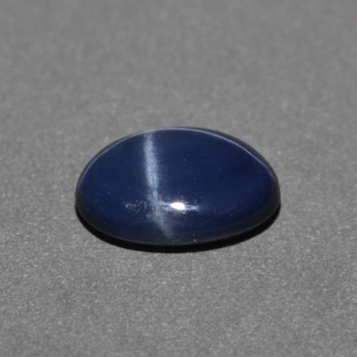 Star Sapphire Gemstone in 6.6 x 5 mm Size for Sale, Star Sapphire Stone in Navy Blue Color