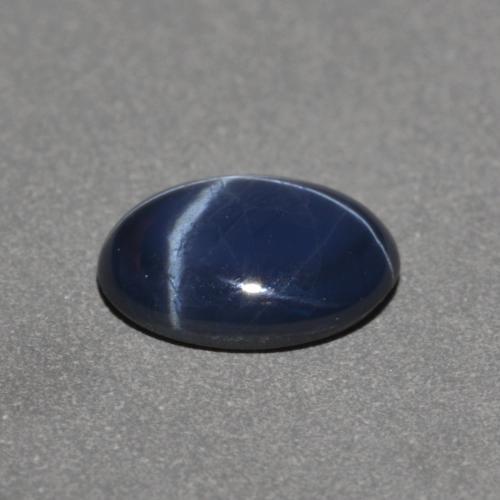 Star Sapphire Gemstone in 7.1 x 5.3 mm Size for Sale, Star Sapphire Stone in Navy Blue Color