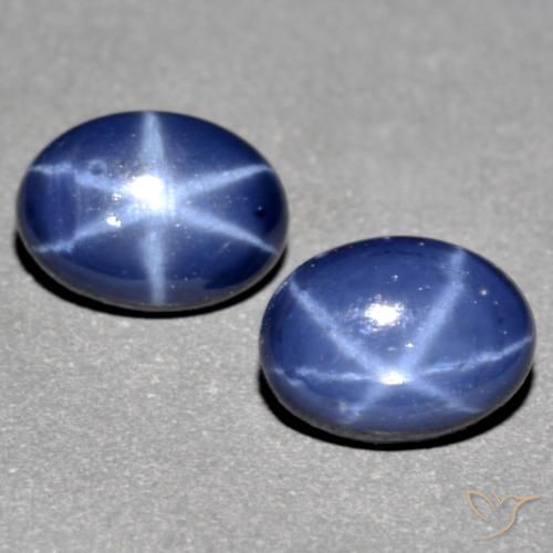 2.2 ct Blue Star Sapphire, 7 x 5.3 mm Oval Cut From Madagascar, Photo A