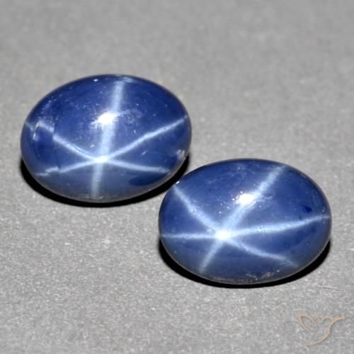 1.84 ct Blue Star Sapphire, 6.9 x 5 mm Oval Cut From Madagascar, Photo A