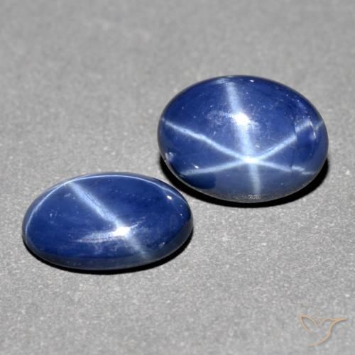 1.84 ctw Blue Star Sapphire Stones, Natural Star Sapphire in Oval Cabochon Shape for Sale