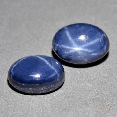 3.29 ctw Blue Star Sapphire Stones, Natural Star Sapphire in Oval Cabochon Shape for Sale