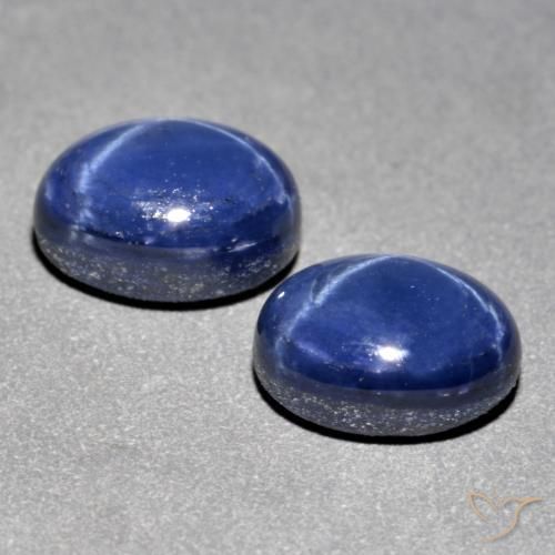 Star Sapphire Gemstones in 7.2 x 5.2 mm Size for Sale, Star Sapphire Stones in Deep Blue Color