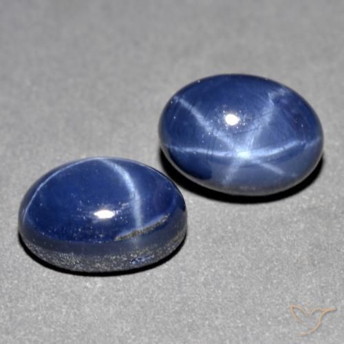3.33 ctw Blue Star Sapphire Stones, Natural Star Sapphire in Oval Cabochon Shape for Sale