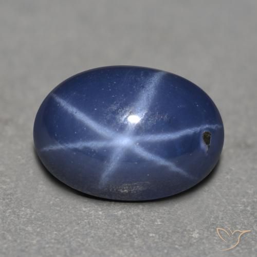 1.25 ct Blue Star Sapphire Stone, Natural Star Sapphire in Oval Cabochon Shape for Sale