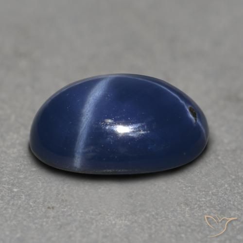Star Sapphire Gemstone in 7 x 5 mm (calibrated) Size for Sale, Star Sapphire Stone in Navy Blue Color