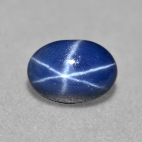 0.84 ct Blue Star Sapphire Stone, Natural Star Sapphire in Oval Cabochon Shape for Sale