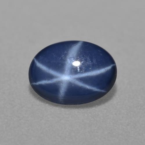 Dark Blue Star Sapphire Gem - 0.7ct Oval Cabochon (ID: 557786)