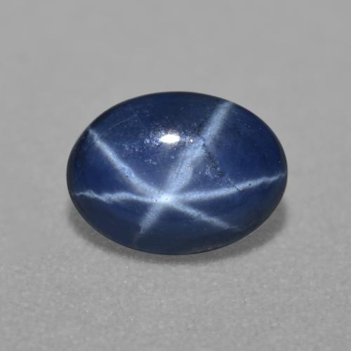 0.84 ct Blue Star Sapphire Stone, Natural Star Sapphire in Oval Cabochon Shape for Sale