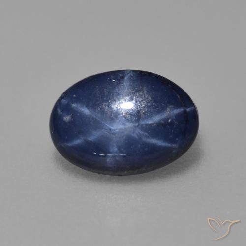 0.89 ct Blue Star Sapphire Stone, Natural Star Sapphire in Oval Cabochon Shape for Sale