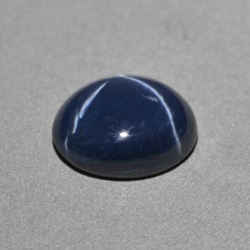 Star Sapphire Gemstone in 9 x 7.5 mm Size for Sale, Star Sapphire Stone in Deep Navy Blue Color