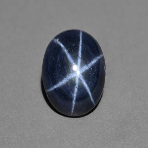 Deep Navy Blue Sternsaphir Edelstein - 3.1ct Oval Cabochon (ID: 590501)