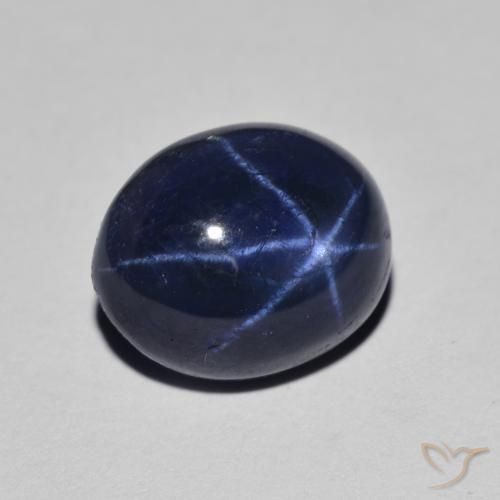 4.40 ct Blue Star Sapphire Stone, Natural Star Sapphire in Oval Cabochon Shape for Sale