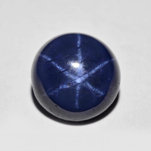 Navy Blue Star Sapphire Gem - 5.1ct Round Cabochon (ID: 615285)