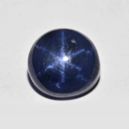 Navy Blue Sternsaphir Edelstein - 2.5ct Rund Cabochon (ID: 615291)