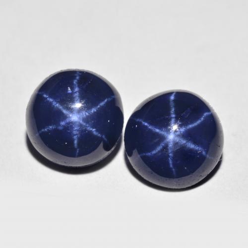 Navy Blue Star Sapphire Gem - 2.5ct Round Cabochon (ID: 615293)
