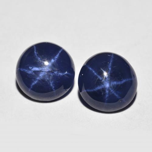 Navy Blue Star Sapphire Gem - 1.8ct Round Cabochon (ID: 615294)